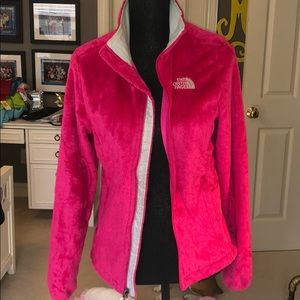 Like new hot pink north face fleece jacket